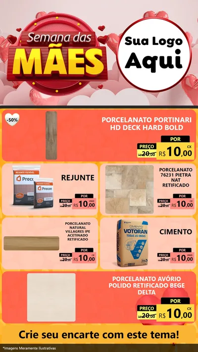 Modelo de TV para TV Vertical com o tema Semana das Mães para Pisos e revestimentos