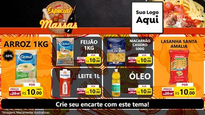 Modelo de TV para TV Horizontal com o tema Especial Massas para Supermercado