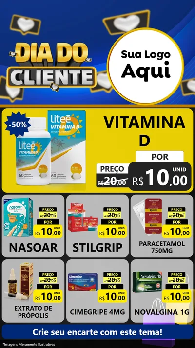 Modelo de Rede Social para Stories com o tema Dia Do Cliente para Farmácia