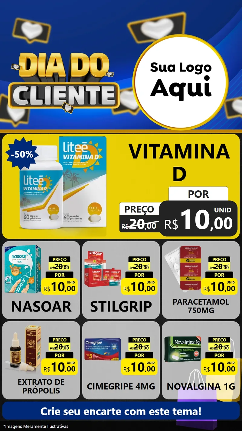 Modelo de Rede Social para Stories com o tema Dia Do Cliente para Farmácia