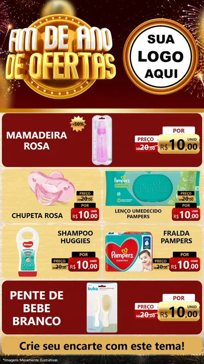 Modelo de TV para TV Vertical com o tema Fim de Ano de Ofertas para Bebês