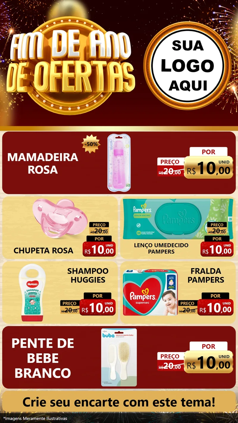 Modelo de TV para TV Vertical com o tema Fim de Ano de Ofertas para Bebês