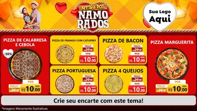 Modelo de TV para TV Horizontal com o tema Arraiá dos Namorados para Pizzaria