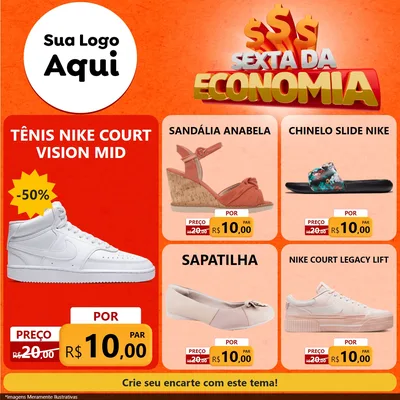 Modelo de Rede Social para Feed Facebook com o tema Sexta da Economia para Calçados