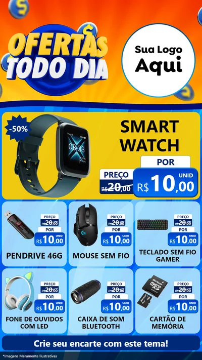 Modelo de Rede Social para Stories com o tema Ofertas Todo Dia para Informática