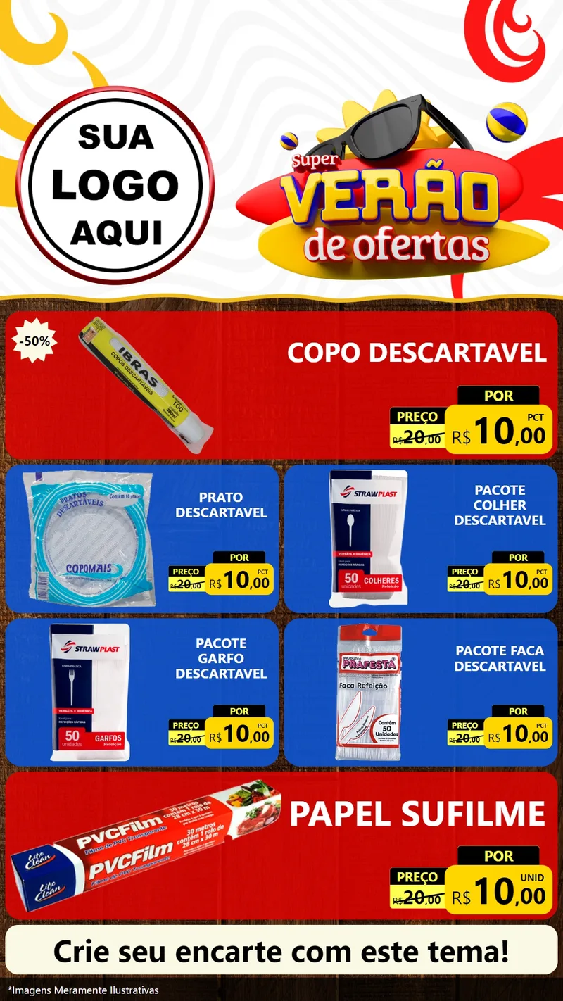 Modelo de TV para TV Vertical com o tema Super Verão de Ofertas para Embalagens