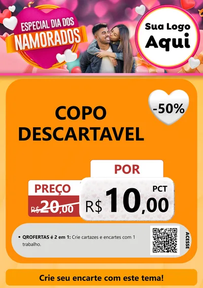 Modelo de Cartaz para Cartaz A4 Vertical com o tema Especial Dia dos Namorados para Embalagens