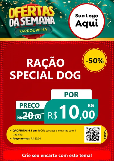 Modelo de Cartaz para Cartaz A4 Vertical com o tema Ofertas da Semana Farroupilha para Pet Shop