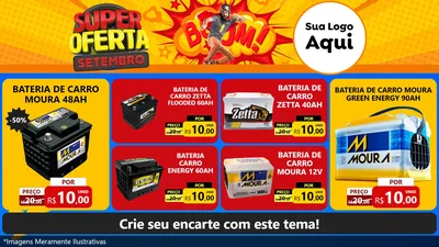 Modelo de TV para TV Horizontal com o tema Super Oferta Setembro para Baterias Elétricas