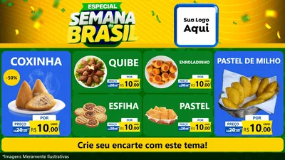 Modelo de TV para TV Horizontal com o tema Especial Semana do Brasil para Salgadaria
