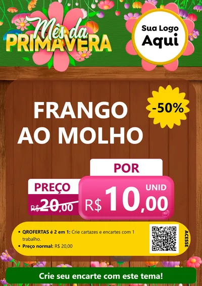 Modelo de Cartaz para Cartaz A4 Vertical com o tema Mês da Primavera para Restaurante