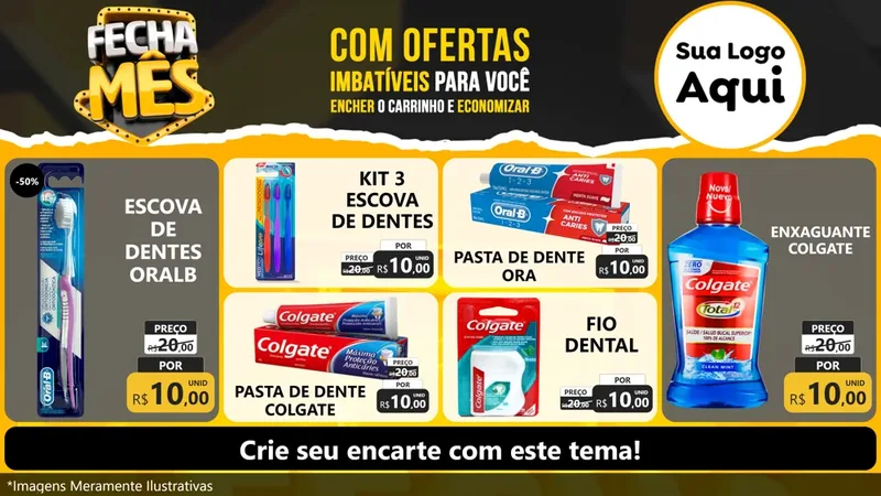 Modelo de TV para TV Horizontal com o tema Fecha Mês para Higiene Pessoal