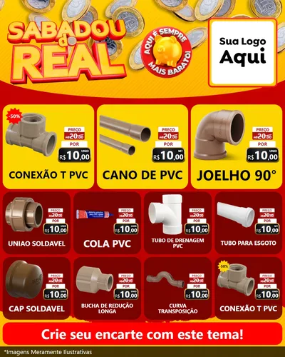 Modelo de Rede Social para Feed Instagram com o tema Sabadou do Real para Tubos e conexões