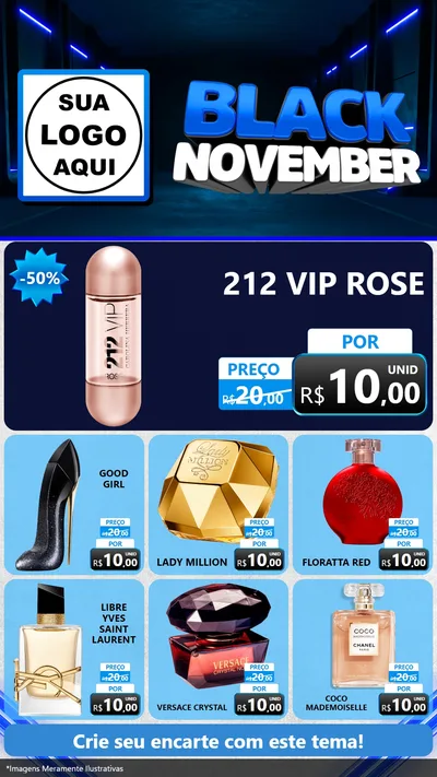 Modelo de Rede Social para Stories com o tema Black November para Perfumes