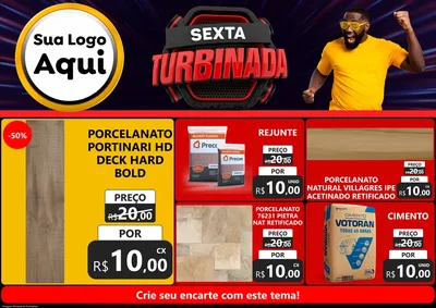 Modelo de Encarte para Encarte A4 Horizontal com o tema Sexta Turbinada para Pisos e revestimentos