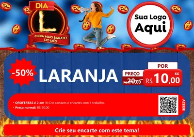 Modelo de Cartaz para Cartaz A4 Horizontal com o tema Dia L - O Dia Mais Barato Do Mês para Hortifrúti