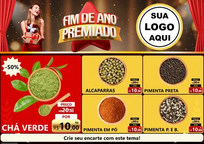 Modelo de Encarte para Encarte A4 Horizontal com o tema Fim de Ano Premiado para Produtos Naturais