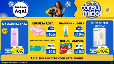 Modelo de TV para TV Horizontal com o tema Mês do Consumidor para Bebês