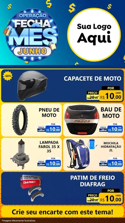Modelo de TV para TV Vertical com o tema Operação Fecha Mês, Junho para Moto peças