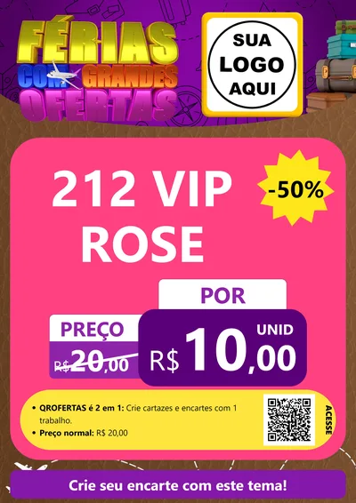 Modelo de Cartaz para Cartaz A4 Vertical com o tema Férias com Grandes Ofertas para Perfumes