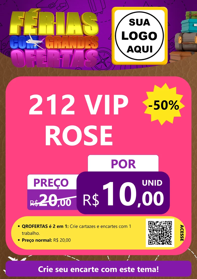 Modelo de Cartaz para Cartaz A4 Vertical com o tema Férias com Grandes Ofertas para Perfumes