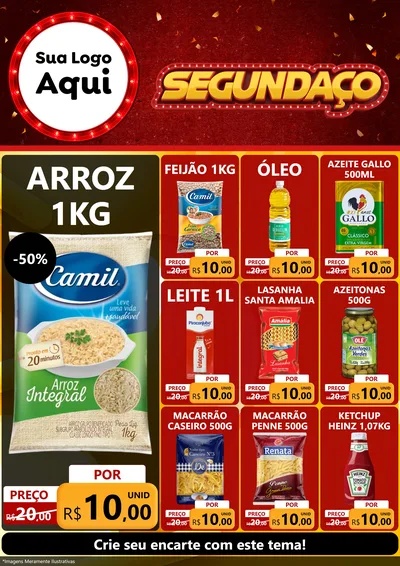 Modelo de Encarte para Encarte A4 Vertical com o tema Segundaço para Supermercado