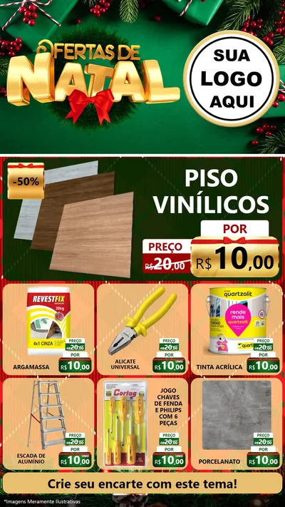 Modelo de Rede Social para Stories com o tema Ofertas de Natal para Material para Construção