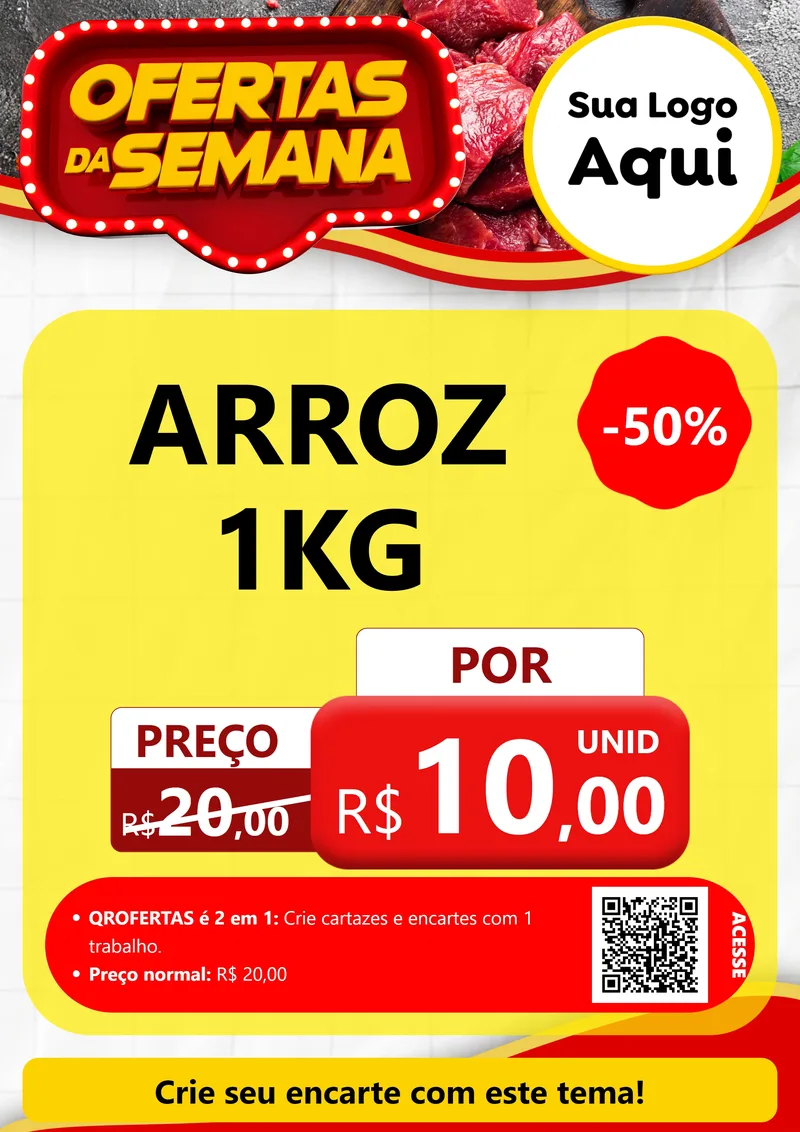 Modelo de Cartaz para Cartaz A4 Vertical com o tema Ofertas da Semana para Supermercado