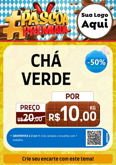 Modelo de Cartaz para Cartaz A4 Vertical com o tema Páscoa Premiada para Produtos Naturais