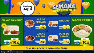 Modelo de TV para TV Horizontal com o tema Semana da Independência para Restaurante