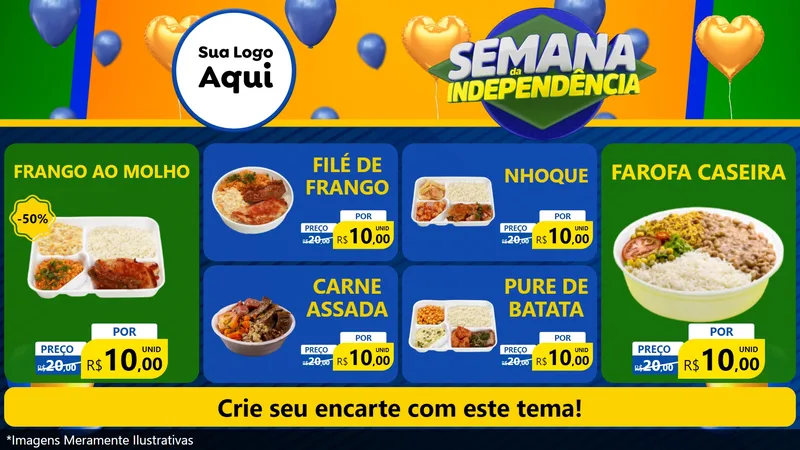 Modelo de TV para TV Horizontal com o tema Semana da Independência para Restaurante