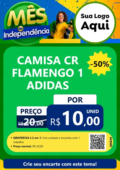 Modelo de Cartaz para Cartaz A4 Vertical com o tema Mês da Independência para Roupas e acessórios