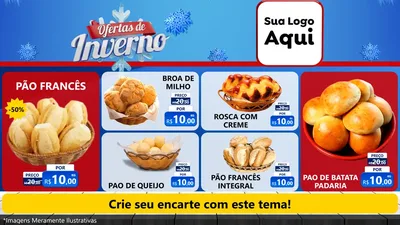 Modelo de TV para TV Horizontal com o tema Ofertas de Inverno para Padaria