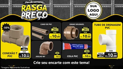 Modelo de TV para TV Horizontal com o tema Fim de Semana Rasga Preço para Tubos e conexões