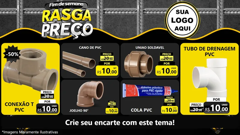 Modelo de TV para TV Horizontal com o tema Fim de Semana Rasga Preço para Tubos e conexões
