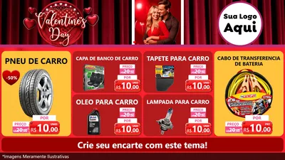Modelo de TV para TV Horizontal com o tema Valentine's Day para Auto peças
