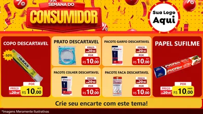 Modelo de TV para TV Horizontal com o tema Semana do Consumidor para Embalagens
