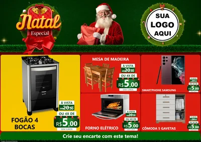 Modelo de Encarte para Encarte A4 Horizontal com o tema Natal Especial para Móveis e Eletro
