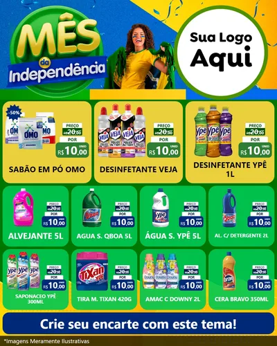 Modelo de Rede Social para Feed Instagram com o tema Mês da Independência para Produtos de Limpeza