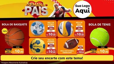 Modelo de TV para TV Horizontal com o tema Semana Dos Pais para Artigos Esportivos