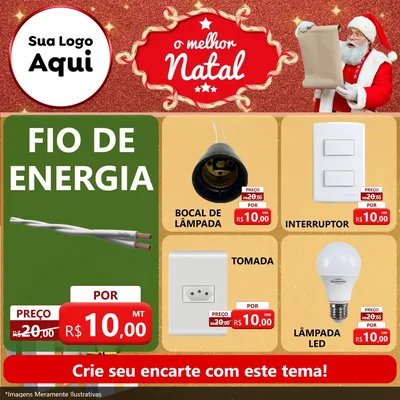 Modelo de Rede Social para Feed Facebook com o tema O Melhor Natal para Materiais Elétricos