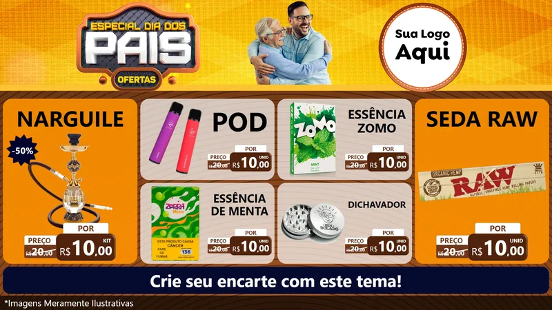 Modelo de TV para TV Horizontal com o tema Especial Dia dos Pais para Tabacaria