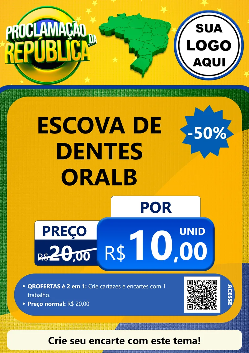 Modelo de Cartaz para Cartaz A4 Vertical com o tema Proclamação da República para Higiene Pessoal