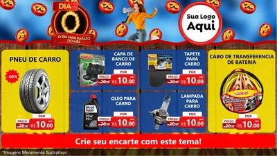 Modelo de TV para TV Horizontal com o tema Dia O - O Dia Mais Barato Do Mês para Auto peças