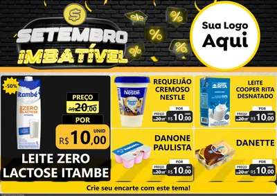 Modelo de Encarte para Encarte A4 Horizontal com o tema Setembro Imbatível para Frios e Laticínios