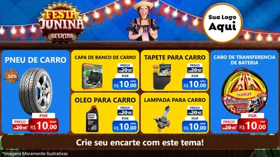 Modelo de TV para TV Horizontal com o tema Festa Junina Ofertas para Auto peças