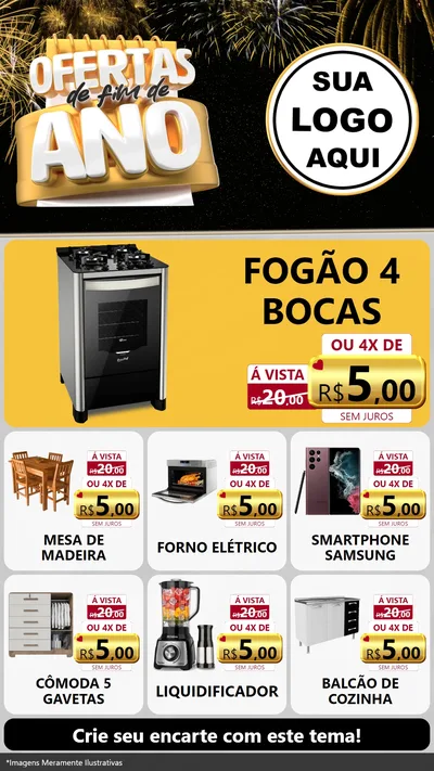 Modelo de Rede Social para Stories com o tema Ofertas de Fim de Ano para Móveis e Eletro
