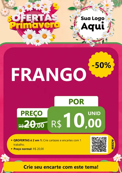Modelo de Cartaz para Cartaz A4 Vertical com o tema Ofertas de Primavera para Assados