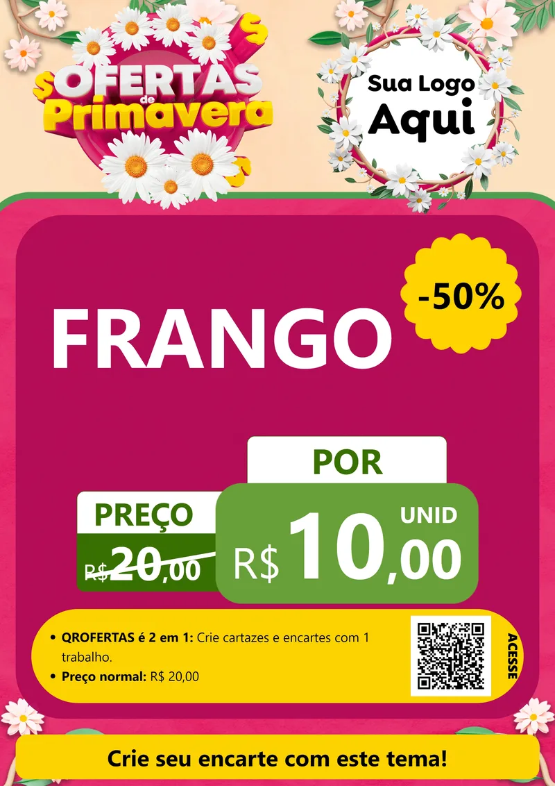 Modelo de Cartaz para Cartaz A4 Vertical com o tema Ofertas de Primavera para Assados