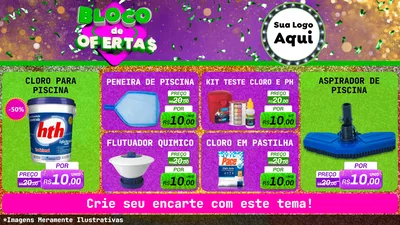 Modelo de TV para TV Horizontal com o tema Bloco de Ofertas para Produtos para Piscina